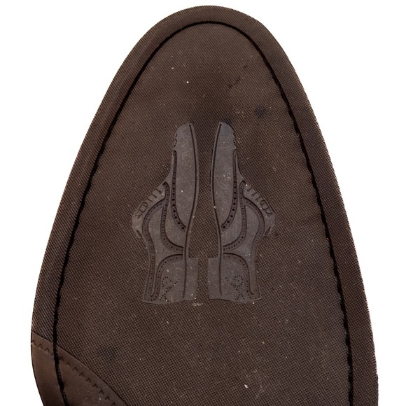 Di Bianco SPQR Men's Brera' Brown Pebble Grained Leather Loafers – Size US 12 - Picture 13 of 13